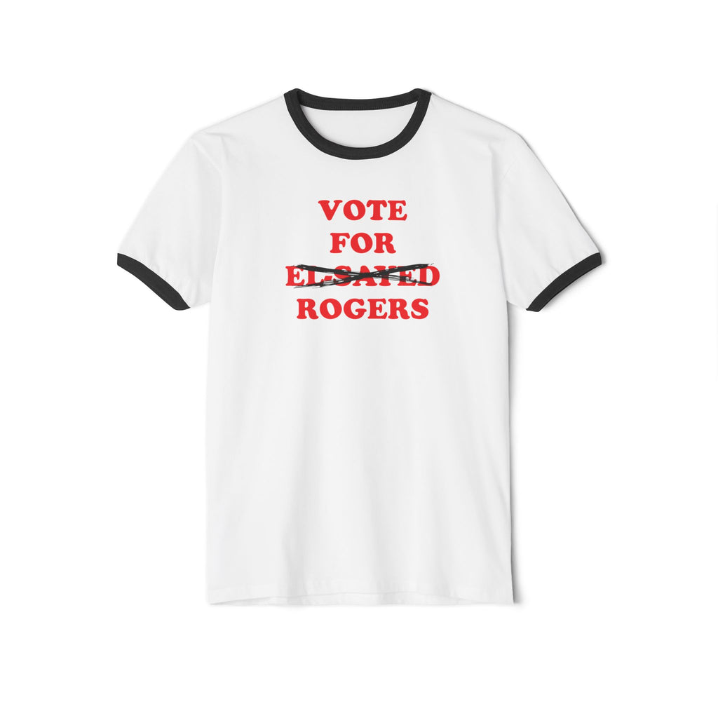 Vote For Rogers — Michigan Senate Ringer Tee (El-Sayed Crossed Out)