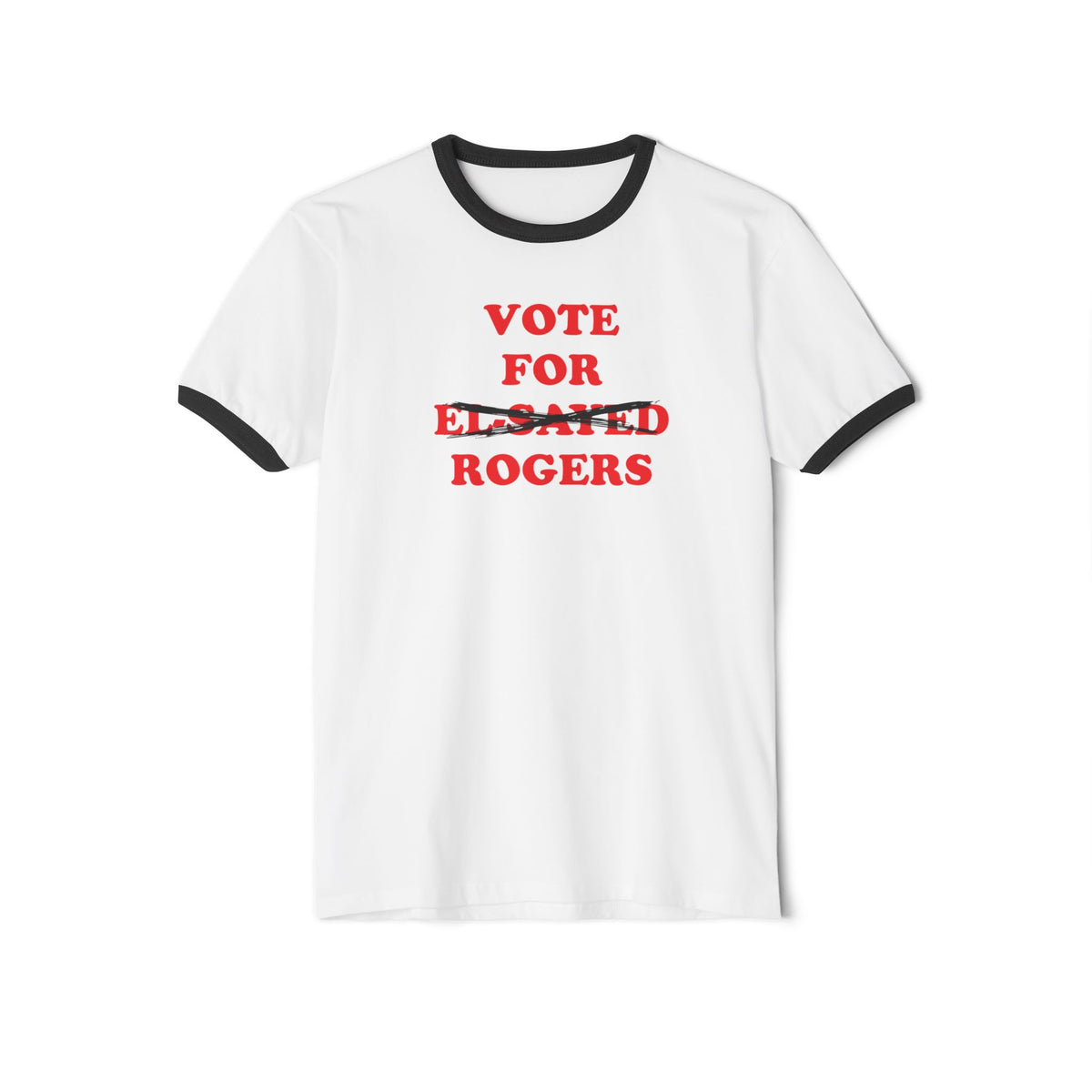 Vote For Rogers — Michigan Senate Ringer Tee (El-Sayed Crossed Out)