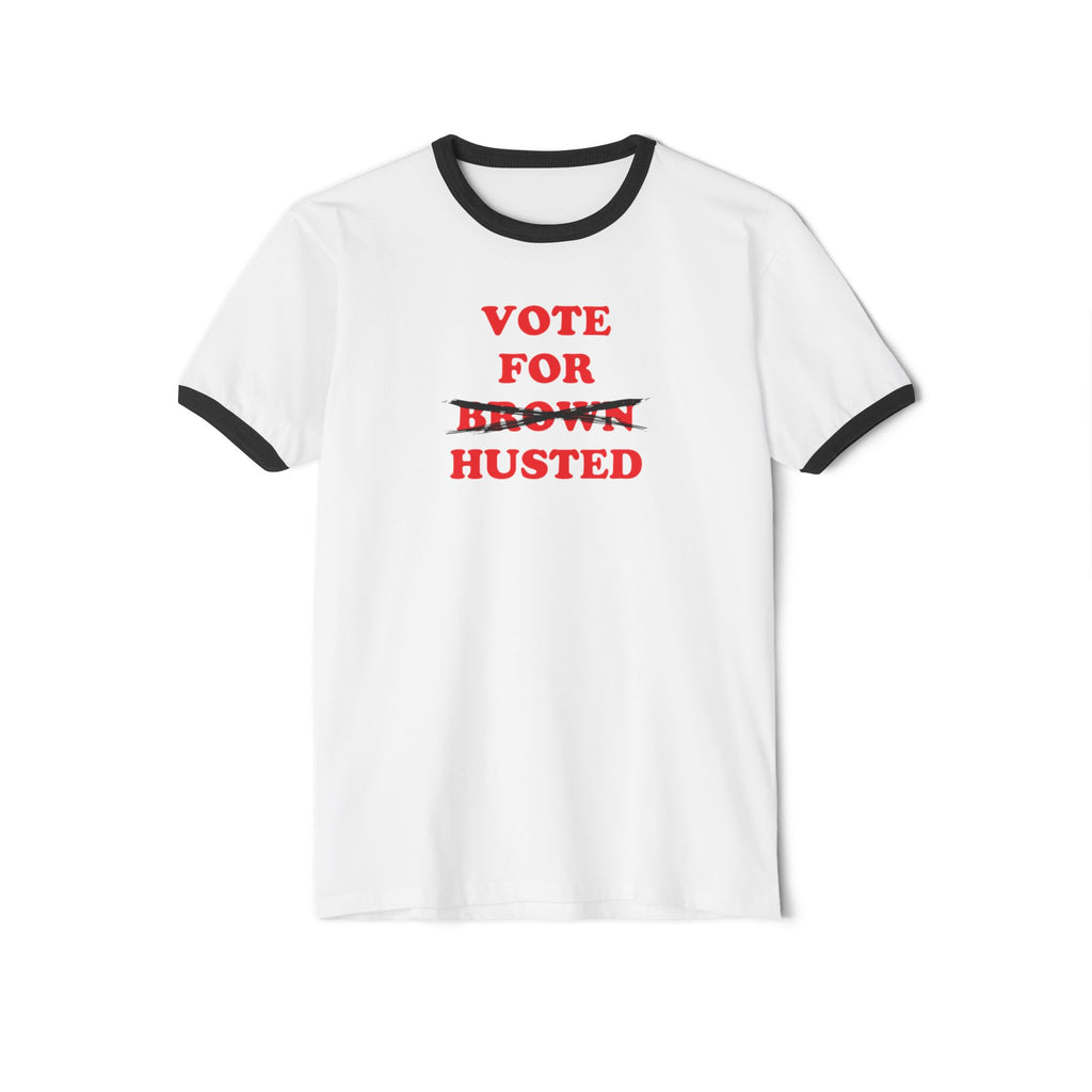 Vote For Husted — Ohio Senate Ringer Tee (Brown Crossed Out)