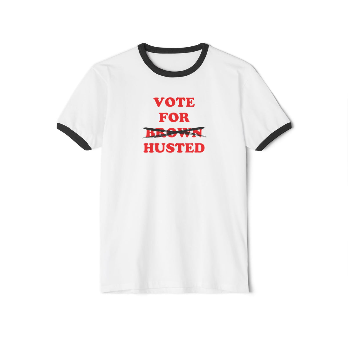 Vote For Husted — Ohio Senate Ringer Tee (Brown Crossed Out)
