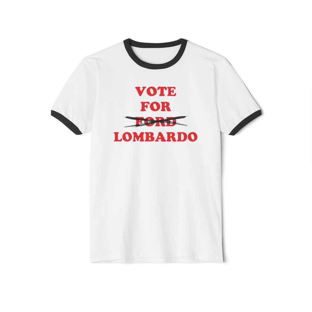 Vote For Lombardo — Nevada Governor Ringer Tee (Ford Crossed Out)