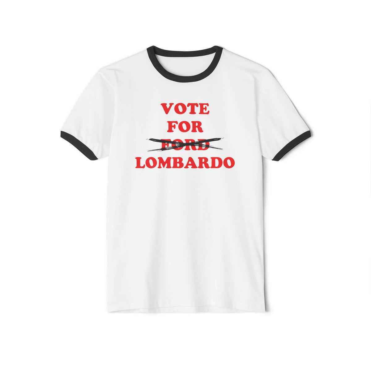 Vote For Lombardo — Nevada Governor Ringer Tee (Ford Crossed Out)