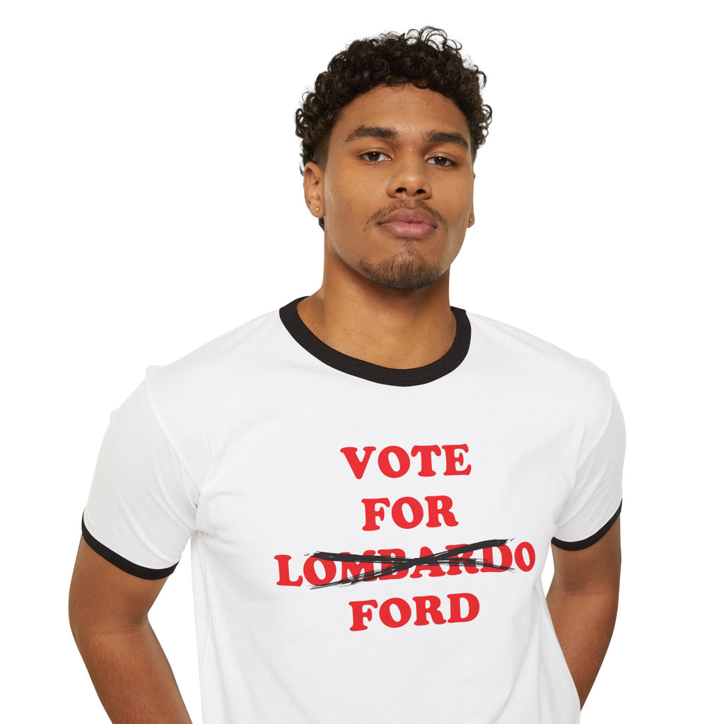 Vote For Ford — Nevada Governor Ringer Tee (Lombardo Crossed Out)